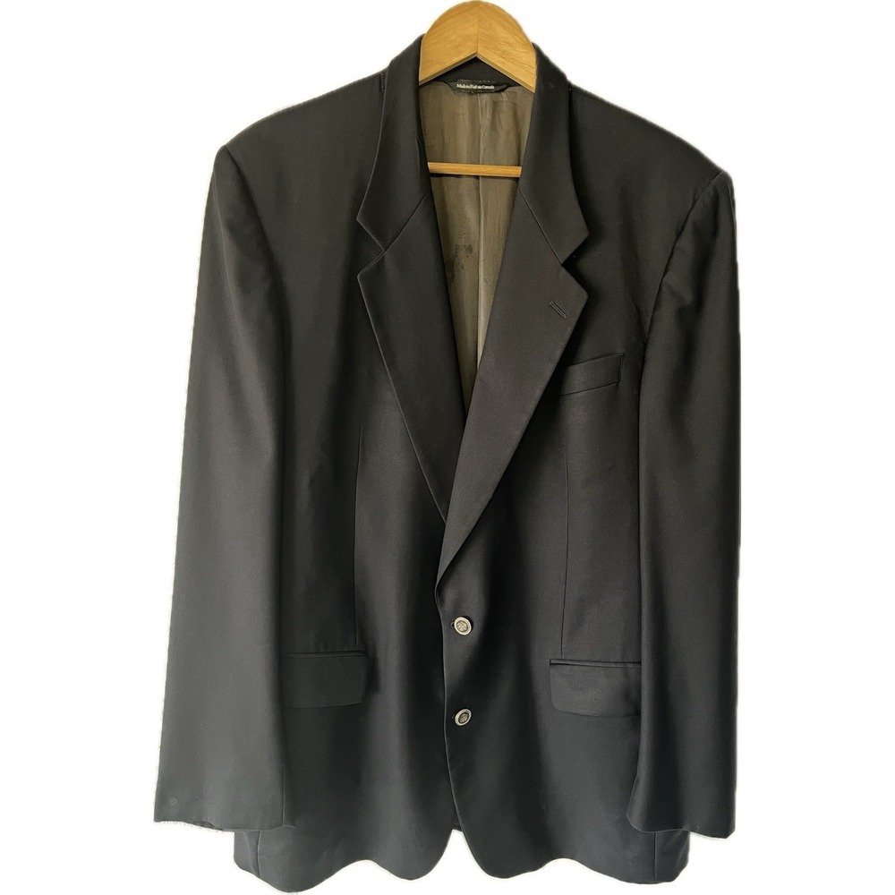 Pronto Uomo Mens Blazer 44R Black 100% Wool Tessuto Vitale Barberis Canonico